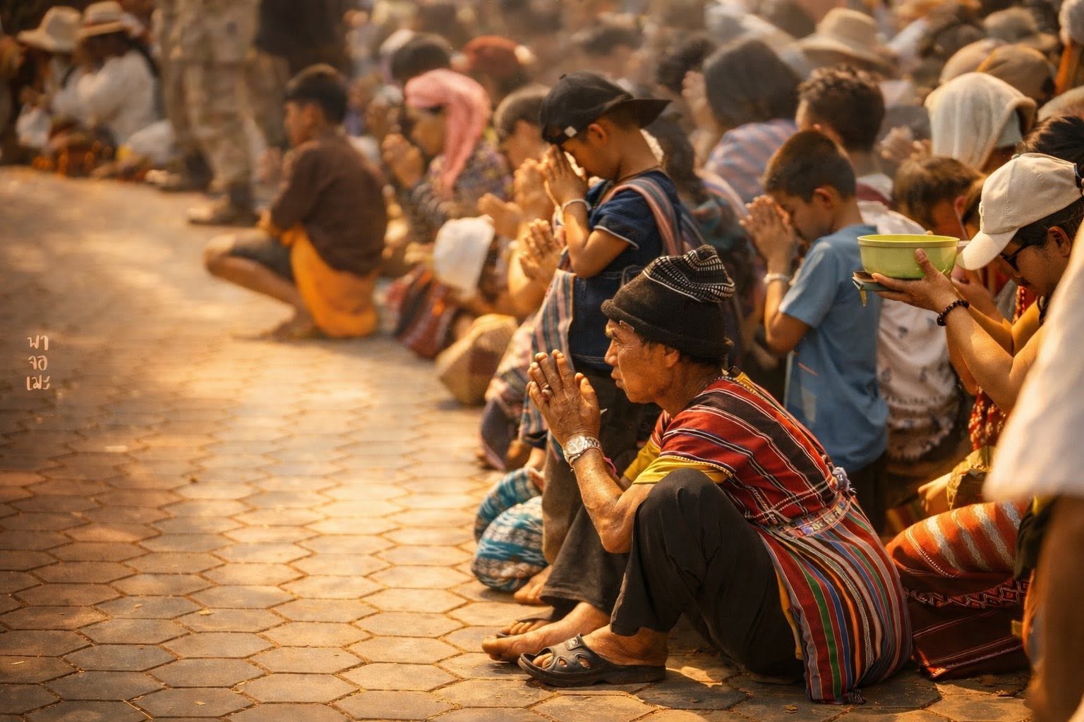 paying respects at the temple